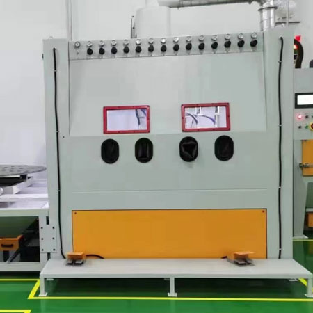 北屯高效生产，从箱体手动喷砂机开始，提升零部件质量